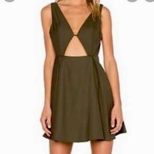 Olive Green NBD Dress with Cutouts